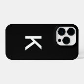 白黒モダンミニマリストモノグラムイニシャル iPhoneケース (裏面横)