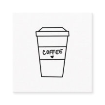 白黒モダンミニマルかわいいコーヒーカップ