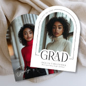 白黒モダンミニマルの写真の発表 招待状