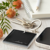 白黒モダンミニマルエレガントム キーホルダー (正面右)