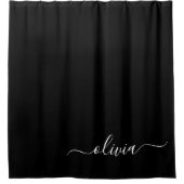 白黒モダンミニマルエレガントム シャワーカーテン (正面)