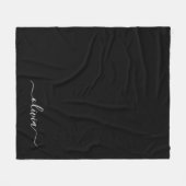 白黒モダンミニマルエレガントム フリースブランケット (正面(横))