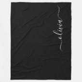 白黒モダンミニマルエレガントム フリースブランケット (正面)