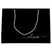 白黒モダンミニマルエレガントム ラージペーパーバッグ (正面)