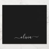 白黒モダンミニマルエレガントム リキュールボトルラベル (シングルラベル)