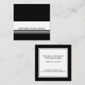 白黒モダンミニマルクラシック スクエア名刺 (正面/裏面)