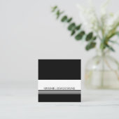 白黒モダンミニマルクラシック スクエア名刺 (スタンド正面)