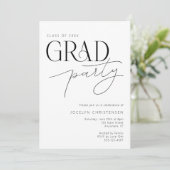 白黒モダンミニマルグラードパーティの招待状 招待状 (スタンド正面)