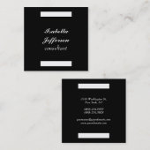 白黒モダンミニマルプロフェッショナルエレガント スクエア名刺 (正面/裏面)