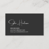 白黒モダンミニマル作家 名刺 (裏面)