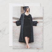 白黒モダンミニマル写真卒業 招待状 (裏面)