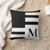 白黒モダンミニマル単行図 クッション (ブランケット)