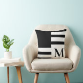 白黒モダンミニマル単行図 クッション (椅子)