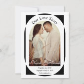 白黒モダンミニマル婚約パーティ 招待状 (裏面)