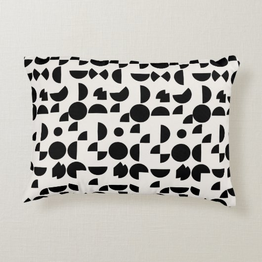 白黒モダンミニマル幾何学模様 アクセントクッション (裏面)