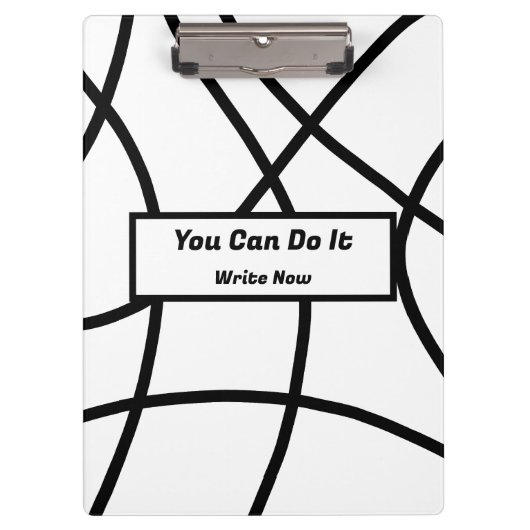 白黒モダンミニマル抽象芸術 クリップボード (正面)