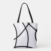 白黒モダンミニマル抽象芸術 トートバッグ (裏面)