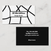 白黒モダンミニマル抽象芸術 名刺 (正面/裏面)