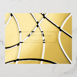 白黒モダンミニマル抽象芸術 箔シーズンポストカード