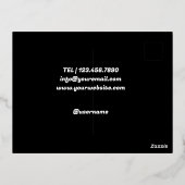 白黒モダンミニマル抽象芸術 箔シーズンポストカード (裏面)