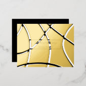 白黒モダンミニマル抽象芸術 箔シーズンポストカード (正面/裏面)