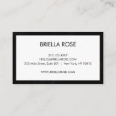 白黒モダンミニマル書道はっきりした 名刺 (裏面)