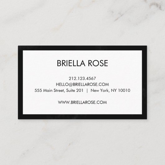 白黒モダンミニマル書道はっきりした 名刺 (裏面)