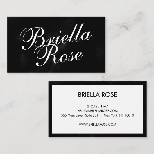 白黒モダンミニマル書道はっきりした 名刺 (正面/裏面)