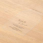 白黒モダンミニマル結婚リスト アクリル招待状 (レイダウン)