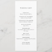 白黒モダンミニマル結婚リスト プログラム (裏面)