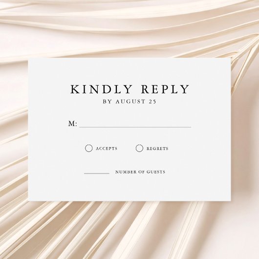 白黒モダンミニマル結婚リスト 出欠カード