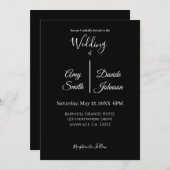 白黒モダンミニマル結婚リスト 招待状 (正面/裏面)