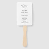 白黒モダンミニマル結婚式 プログラム ハンドファン (正面)