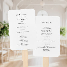 白黒モダンミニマル結婚式 プログラム ハンドファン