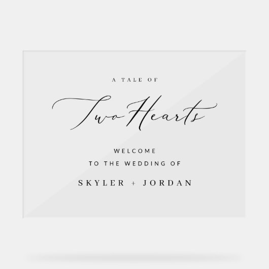 白黒モダンミニマル結婚歓迎 アクリルサイン (正面)