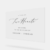 白黒モダンミニマル結婚歓迎 アクリルサイン (傾斜)