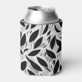 白黒モダンミニマル葉柄 缶クーラー (缶正面)