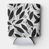 白黒モダンミニマル葉柄 缶クーラー (正面)