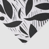 白黒モダンミニマル葉柄 薄葉紙 (詳細)