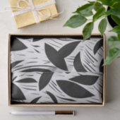 白黒モダンミニマル葉柄 薄葉紙 (ギフト)