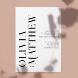 白黒モダンミニマ結婚リスト+ QR詳細 招待状