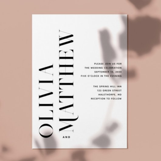 白黒モダンミニマ結婚リスト+ QR詳細 招待状