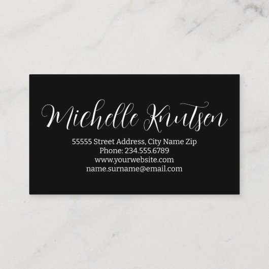 白黒モダンメイクアップアーティストヘアサロン 名刺 (裏面)