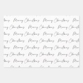 白黒モダンメリークリスマス書道 ラッピングペーパーシート (正面)
