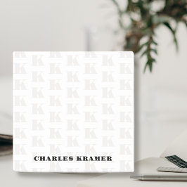 白黒モダンモノグはっきりしたラムイニシャル文字 ポストイット