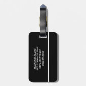 白黒モダンモノグストライプのラム ラゲッジタグ (裏面縦)