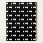 白黒モダンモノグラカスタムム模様 プランナー手帳 (裏面)