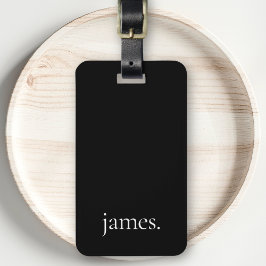 白黒モダンモノグラシンプルム名 ラゲッジタグ