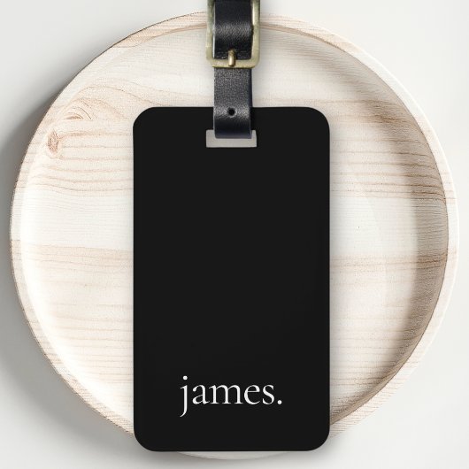 白黒モダンモノグラシンプルム名 ラゲッジタグ