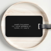 白黒モダンモノグラシンプルム名 ラゲッジタグ